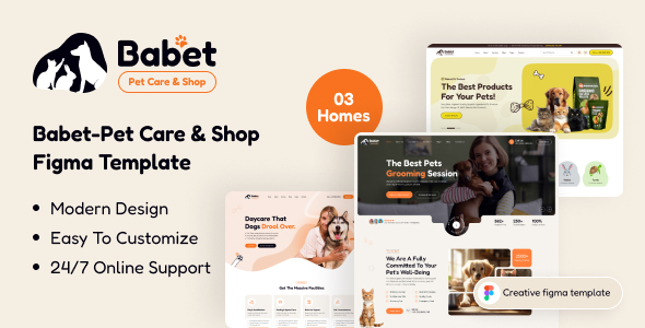 Babet – Pet Care & Shop Figma Template