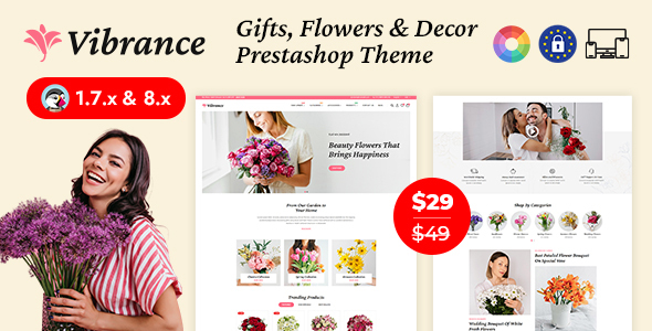 Vibrance - Flower Shop PrestaShop Responsive Theme