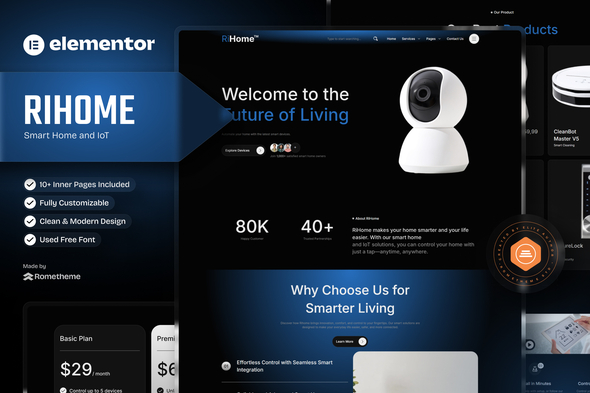 Rihome - Smart Home and IoT Elementor Template Kit