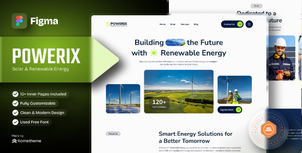 Powerix - Solar & Renewable Energy Figma Template