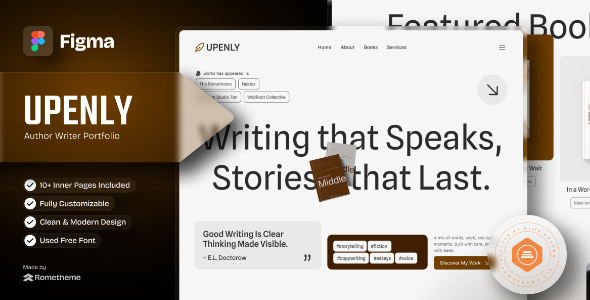 Upenly - Author Writer Portfolio Figma Template