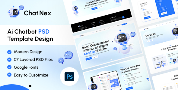 ChatNex | AI Chatbot PSD Design