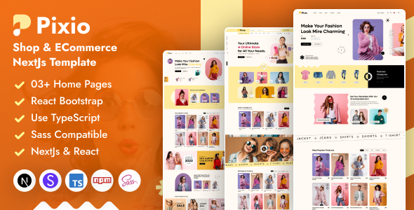 Pixio - Shop & eCommerce NextJs Template