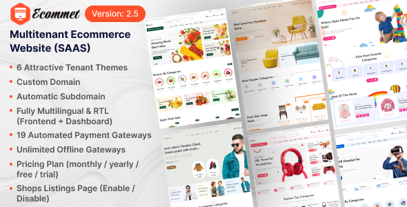 Ecommet - Multitenant Ecommerce Website (White Label)