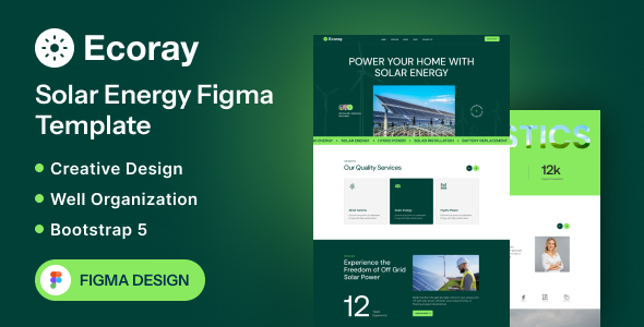 Ecoray – Solar Energy & Eco-Friendly Figma Template
