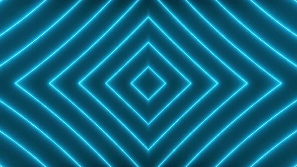 Cyan Color Glowing Square Zoom In Animation