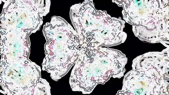 Edge color sketch pattern animation kaleidoscope