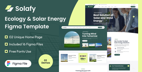 Solafy - Ecology & Solar Energy Figma Template