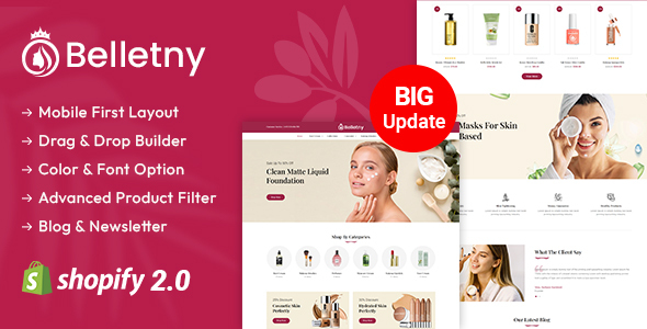 Belletny - Beauty & Cosmetics Store Shopify 2.0 Responsive Theme
