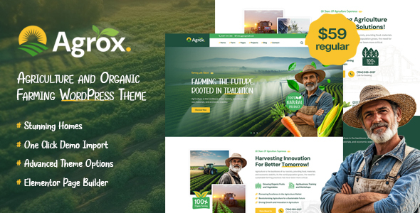 Agrox - Agriculture Organic Farming WordPress Theme