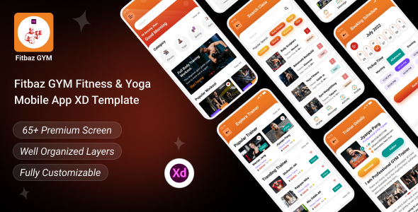 Fitbaz GYM Fitness & Yoga Mobile App XD Template