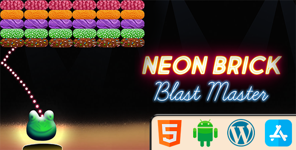 Neon Brick Blast Master - HTML5 Construct3 Game
