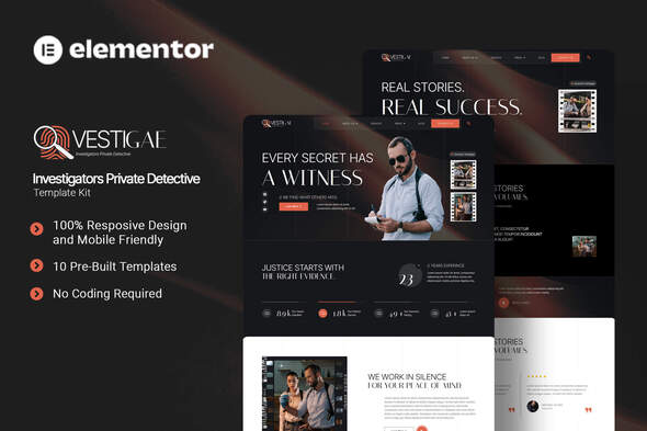 Vestigae - Investigators Private Detective Elementor Template Kit