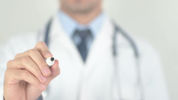 Treatment Doctor Writing on Transparent Glass