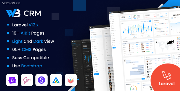 W3CRM - Laravel Admin & Dashboard  Bootstrap Template