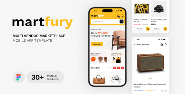 Martfury - Marketplace Mobile App Figma Template