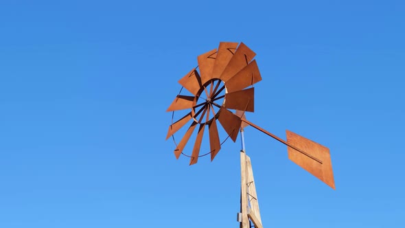 The Propeller That Determines the Direction of the Wind It Rotates Against the Blue Sky