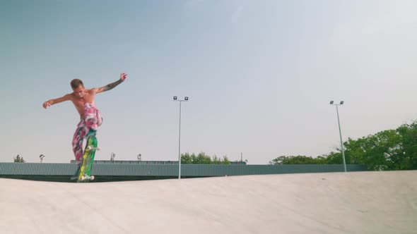 Man Fly On Skateboard