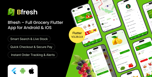 Bfresh – Full Grocery Flutter App for Android & iOS