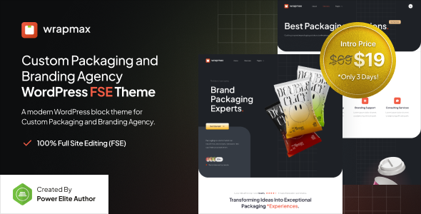 Wrapmax – Custom Packaging and Branding Agency Gutenverse FSE WordPress Theme