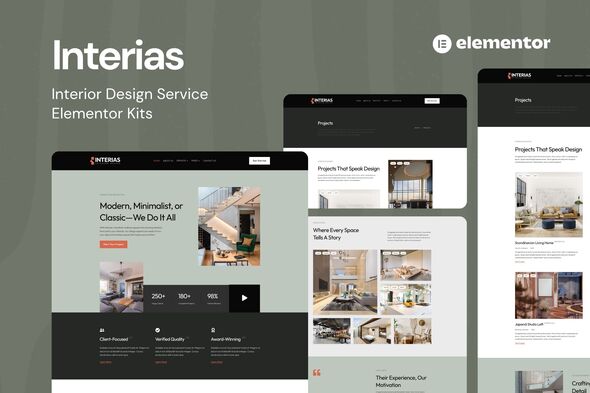 Interias - Interior Design Service Elementor Template Kit