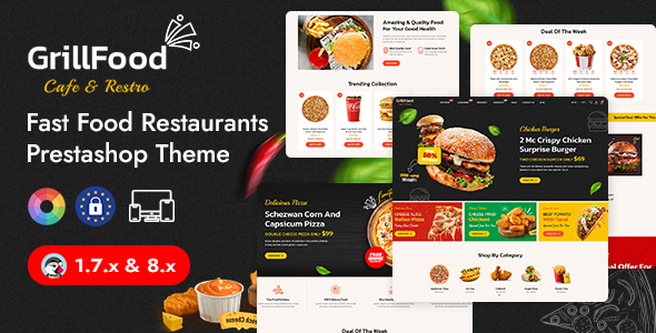 GrillFood - Online Pizza and Fast Food Store PrestaShop Responsive Theme