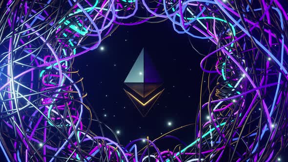 Ethereum In Ring Crypto Background In Space 4K