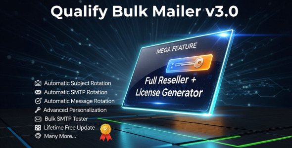 Qualify Bulk Mailer - Bulk Email Sender Software + Full Reseller + (License Generator)