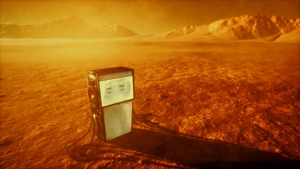 A Vintage Rusted Gas Pump Abandoned in the Desert alt