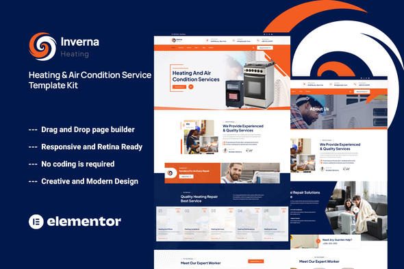 Inverna - Heating & Air Condition Service Template Kit