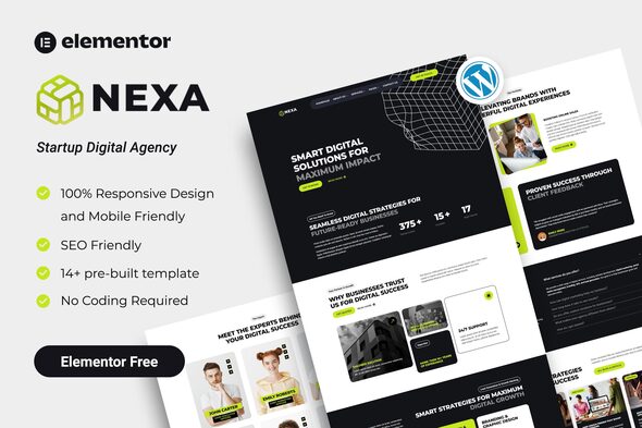 Nexa - Startup Digital Agency Elementor Template Kit