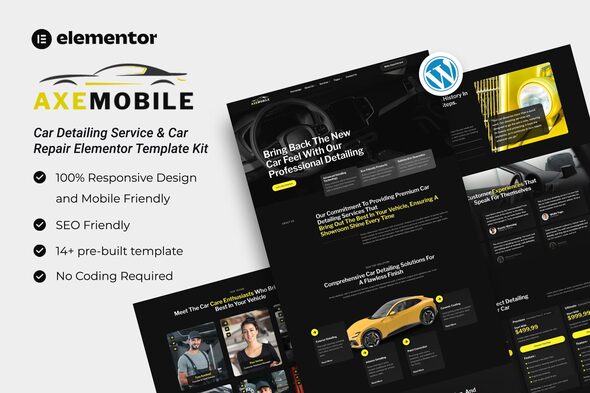 Axemobile - Car Detailing Service & Car Repair Elementor Template Kit