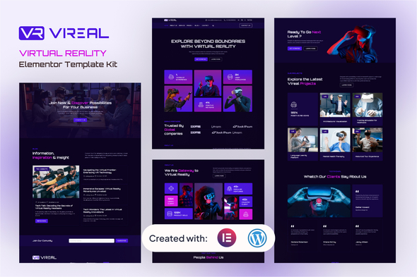 Vireal - Virtual & Augmented Reality Service Elementor Template Kit