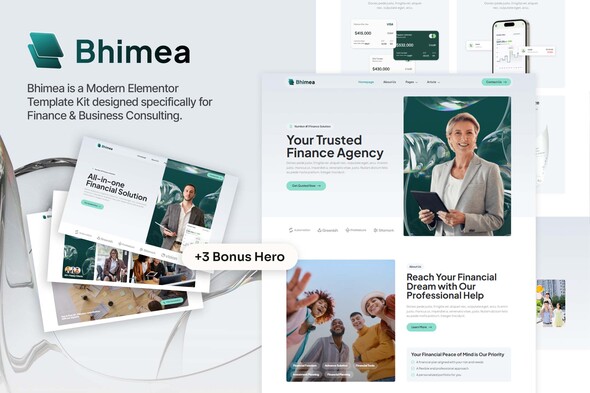 Bhimea - Finance & Business Consulting Elementor Template Kit