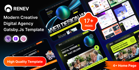 Renev - Gatsby.Js Modern Creative Digital Agency Template