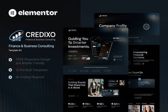 Credixo - Finance & Business Consulting Elementor Template Kit