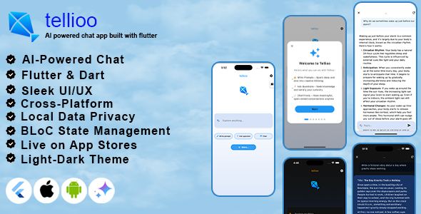 AI Chat Bot Full Dart Flutter App Chat GPT Grok Android iOS w/ Wireframe