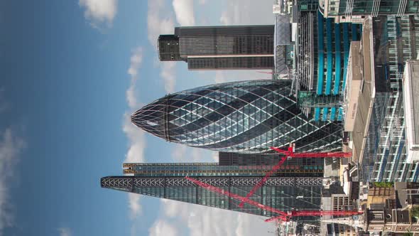 Vertical Video Timelapse of the Skyline of London