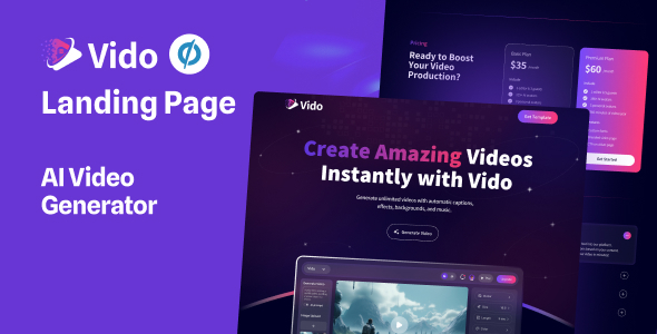 Vido — AI Video Generator Unbounce Template