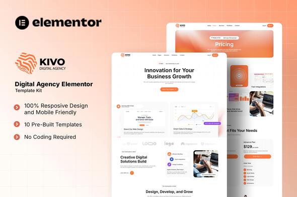 Kivo - Digital Agency Elementor Template Kit