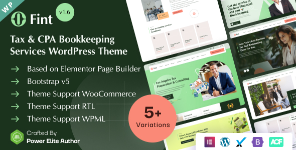 Fint - Tax & CPA Bookkeeping Services Elementor WordPress Theme