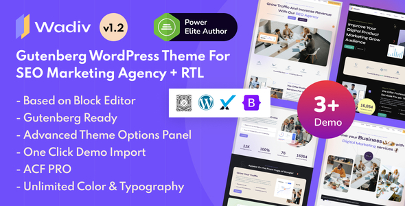 Wadiv - SEO Marketing Agency WordPress Theme for Digital Marketing & Consulting