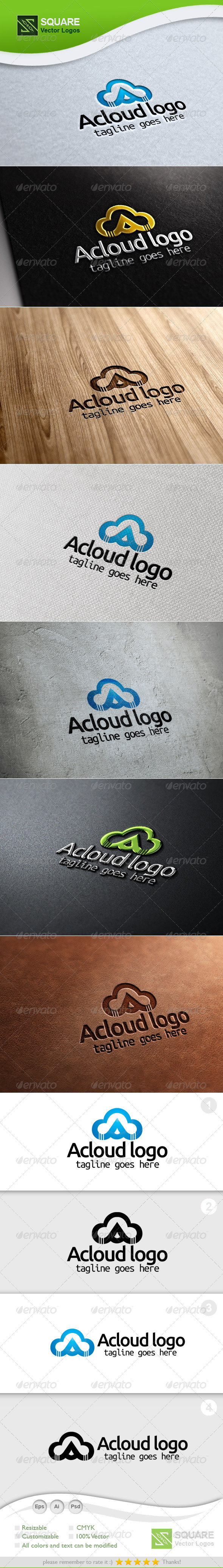 A, Cloud Vector Logo Template