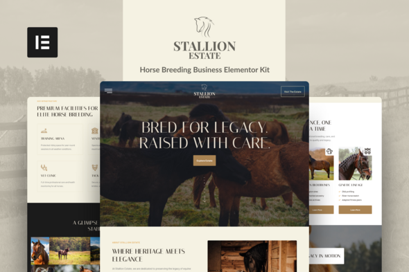 StallionEstate - Horse Breeding Business Elementor Pro Template Kit