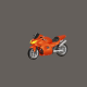 3D Animation of Orange Racing Motorbike Model Speed - VideoHive Item for Sale