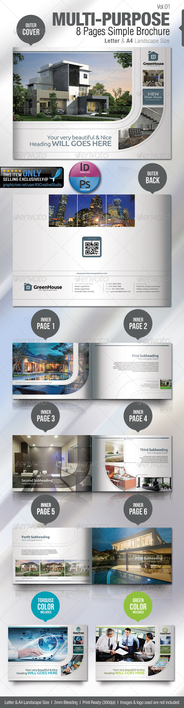 Multi-purpose 8 Pages Simple Brochure