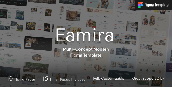 Eamira - Multi Concept Modern Figma Template