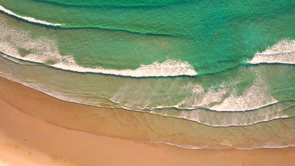 Aerial view of hidden beach at Alexandria Bay, Australia.