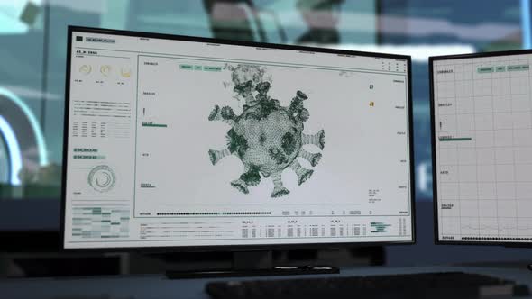 Process of the deep structural analysis of the virus. Covid-19 was found. UI. alt