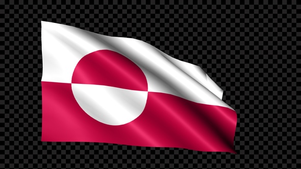 Greenland Flag Blowing In The Wind